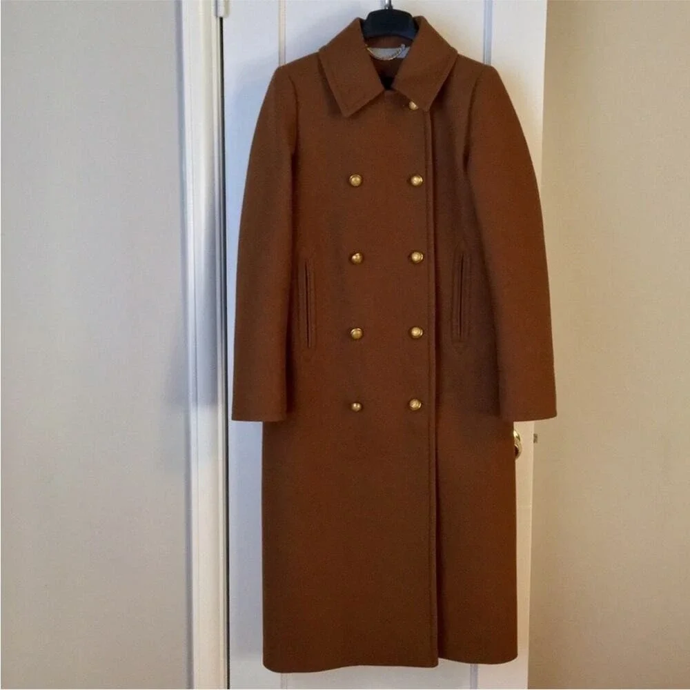 J.Crew Double-Breasted Long Wool-Cashmere Coat Topcoat 6 6P